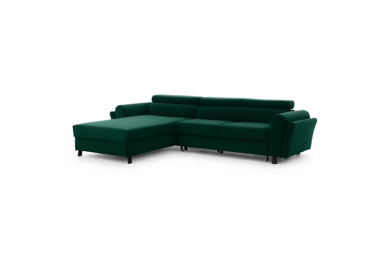 Sofa med chaiselong Eltap Mariall 288x200x92 cm - Kronos 19, Mørkegrøn, Venstre - Møbler - Sofaer - Sovesofaer