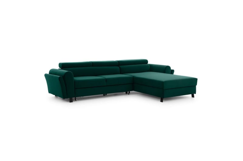 Sofa med chaiselong Eltap Mariall 288x200x92 cm - Monolith 37, Grøn, Højre - Møbler - Sofaer - Sovesofaer