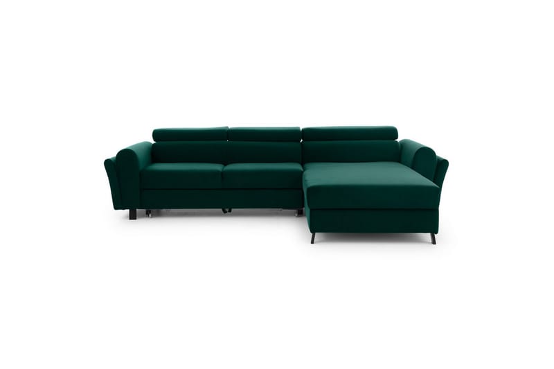 Sofa med chaiselong Eltap Mariall 288x200x92 cm, Monolith 37, Grøn, Højre