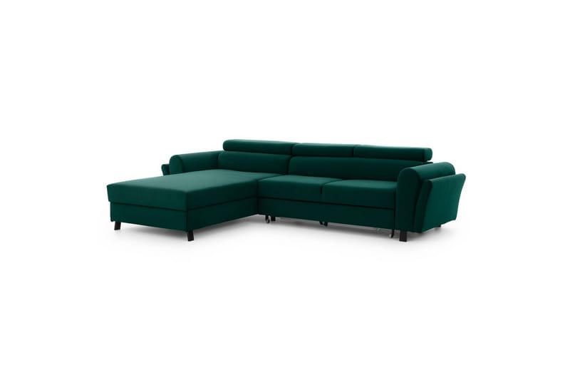 Sofa med chaiselong Eltap Mariall 288x200x92 cm - Monolith 37, Grøn, Venstre - Møbler - Sofaer - Sovesofaer