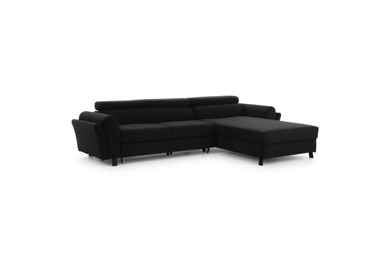 Sofa med chaiselong Eltap Mariall 288x200x92 cm - Sawana 14, Sort, Højre - Møbler - Sofaer - Sovesofaer