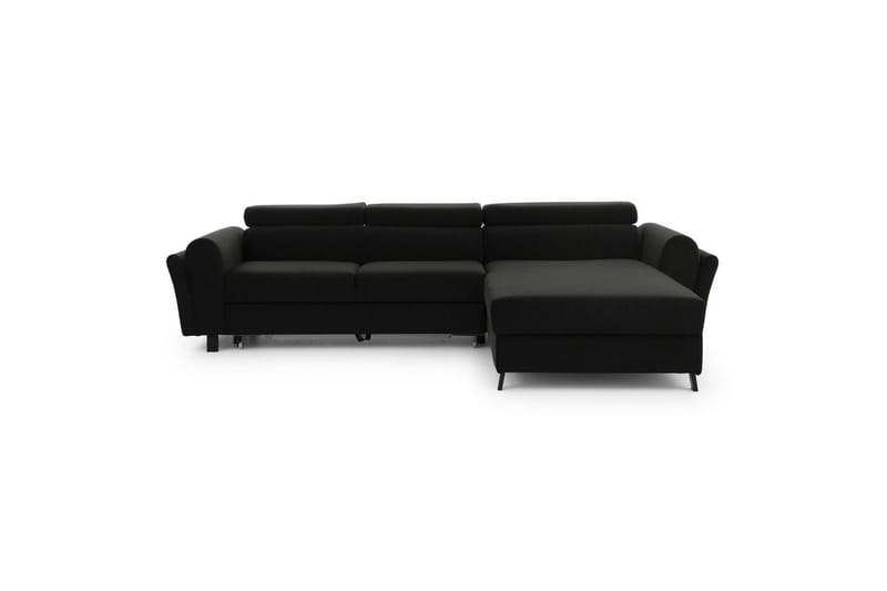 Sofa med chaiselong Eltap Mariall 288x200x92 cm, Sawana 14, Sort, Højre