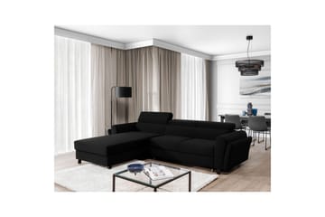 Sofa med chaiselong Eltap Mariall 288x200x92 cm - Sawana 14, Sort, Venstre - Møbler - Sofaer - Sovesofaer