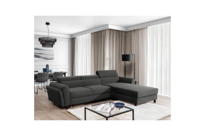 Sofa med chaiselong Eltap Mariall 288x200x92 cm - Sawana 21, Grå, Højre - Møbler - Sofaer - Sovesofaer