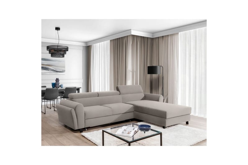 Sofa med chaiselong Eltap Mariall 288x200x92 cm - Paros 02, Beige, Højre - Møbler - Sofaer - Sovesofaer