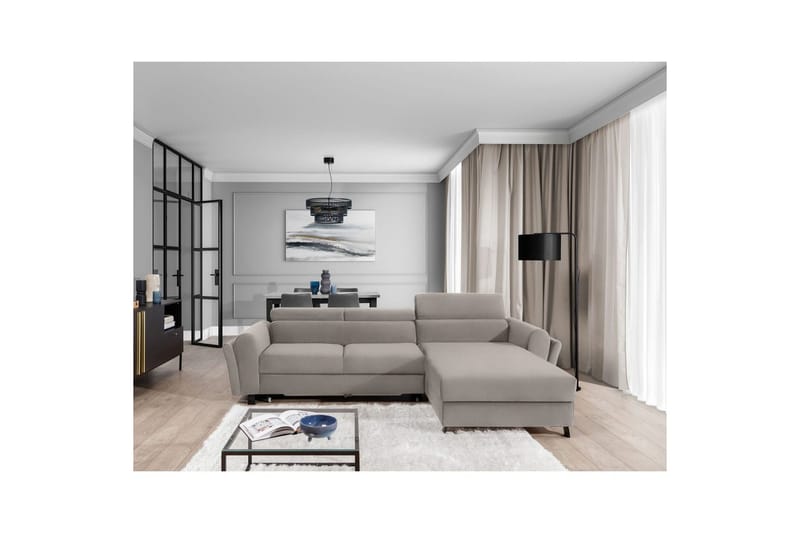 Sofa med chaiselong Eltap Mariall 288x200x92 cm - Paros 02, Beige, Højre - Møbler - Sofaer - Sovesofaer