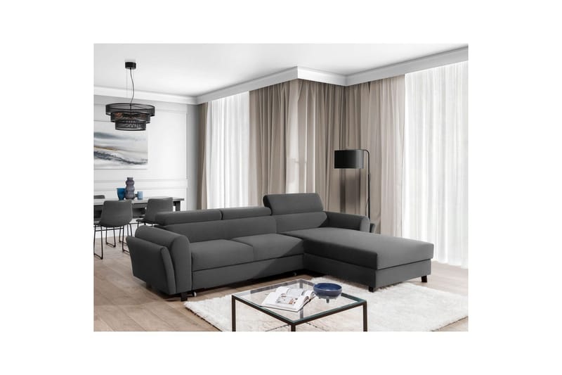 Sofa med chaiselong Eltap Mariall 288x200x92 cm - Paros 06, Grå, Højre - Møbler - Sofaer - Sovesofaer