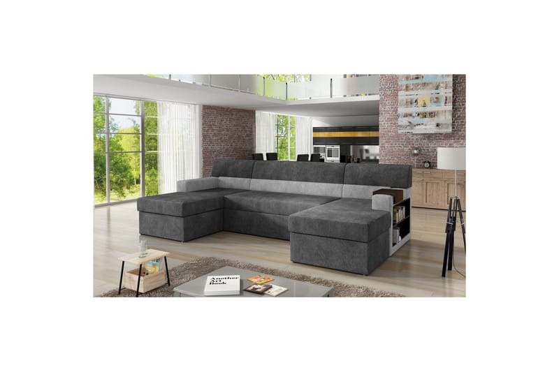Sofa med chaiselong Eltap Markos 310x159x90 cm - Dora 95, Dora 90, Mørkegrå, Grå, Højre - Møbler - Sofaer - Sovesofaer