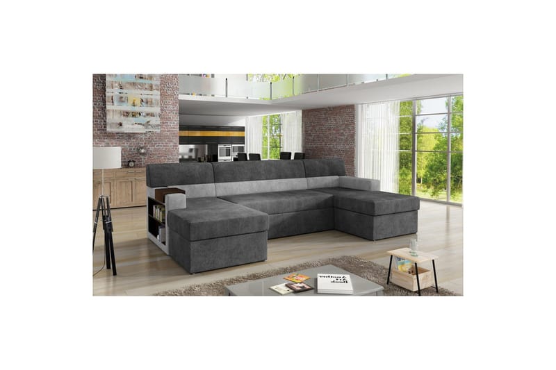 Sofa med chaiselong Eltap Markos 310x159x90 cm, Dora 95, Dora 90, Mørkegrå, Grå, Venstre