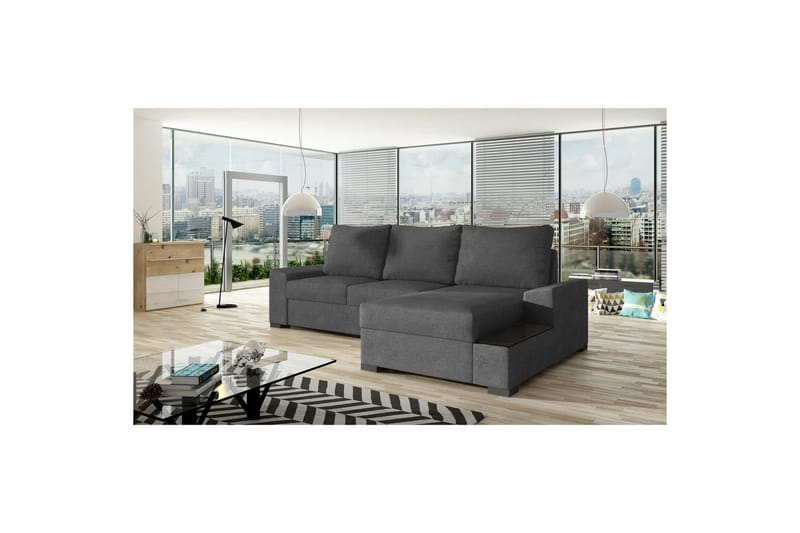 Sofa med chaiselong Eltap Negro 245x165x90 cm - Soro 93, Grå, Højre - Møbler - Sofaer - Sovesofaer