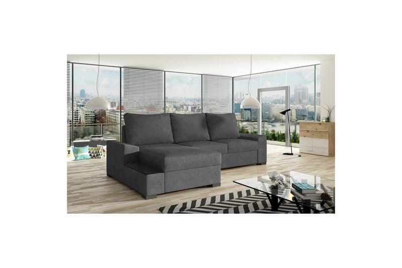 Sofa med chaiselong Eltap Negro 245x165x90 cm - Soro 93, Grå, Venstre - Møbler - Sofaer - Sovesofaer
