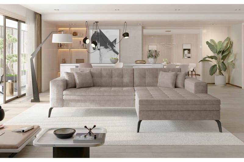 Solangis Chaiselongsofa Højre, Beige