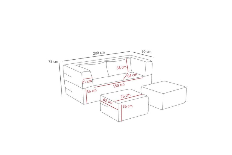 Solin Sovesofa 2-sits - Orange - Møbler - Sofaer - Sovesofaer