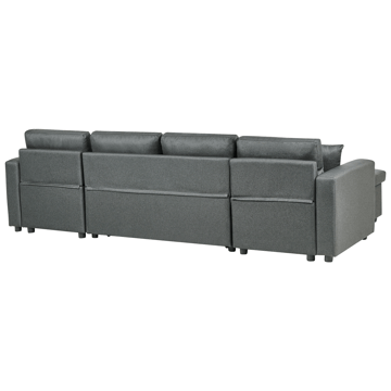 Sommen U-formet Sovesofa 123x259 cm med Opbevaring i Stof - Grå - Møbler - Sofaer - Sovesofaer