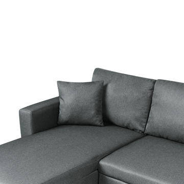 Sommen U-formet Sovesofa 123x259 cm med Opbevaring i Stof - Grå - Møbler - Sofaer - Sovesofaer
