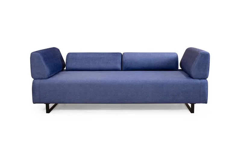 Southburn 3-personers Sovesofa 90x220 cm i Stof med Ensidig Armlæn - Blå - Møbler - Sofaer - Sovesofaer