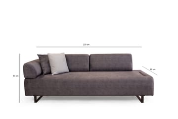Southburn 3-personers Sovesofa 90x220 cm i Stof med Ensidig Armlæn - Sort - Møbler - Sofaer - Sovesofaer