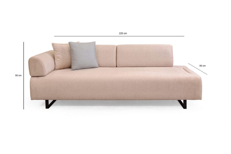Southburn 3-personers Sovesofa 90x220 cm i Stof med Løse Rygpuder - Beige - Møbler - Sofaer - Sovesofaer