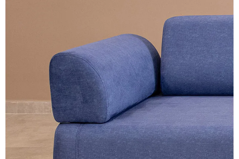 Southburn 3-personers Sovesofa 90x220 cm i Stof med Ensidig Armlæn - Blå - Møbler - Sofaer - Sovesofaer
