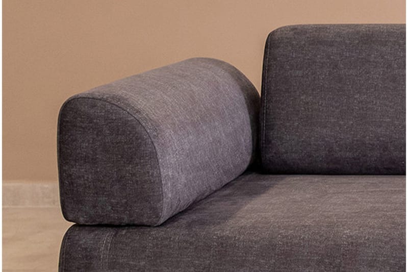 Southburn 3-personers Sovesofa 90x220 cm i Stof med Ensidig Armlæn - Sort - Møbler - Sofaer - Sovesofaer