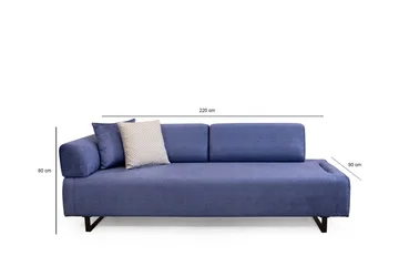 Southburn 3-personers Sovesofa 90x220 cm i Stof med Løse Rygpuder - Blå - Møbler - Sofaer - Sovesofaer