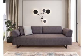 Southburn 3-personers Sovesofa 90x220 cm i Stof med Ensidig Armlæn - Sort - Møbler - Sofaer - Sovesofaer
