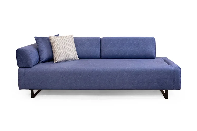Southburn 3-personers Sovesofa 90x220 cm i Stof med Løse Rygpuder, Blå