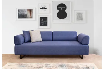 Southburn 3-personers Sovesofa 90x220 cm i Stof med Ensidig Armlæn - Blå - Møbler - Sofaer - Sovesofaer