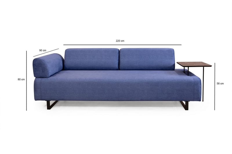 Southburn Sovesofa 3-Pers. - Blå - Sovesofaer - 3 personers sovesofa