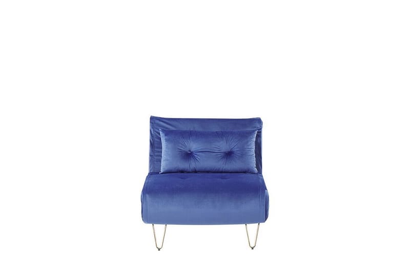 Sovesofa 1-personers Velour marineblå VESTFOLD - Blå - Møbler - Sofaer - Sovesofaer