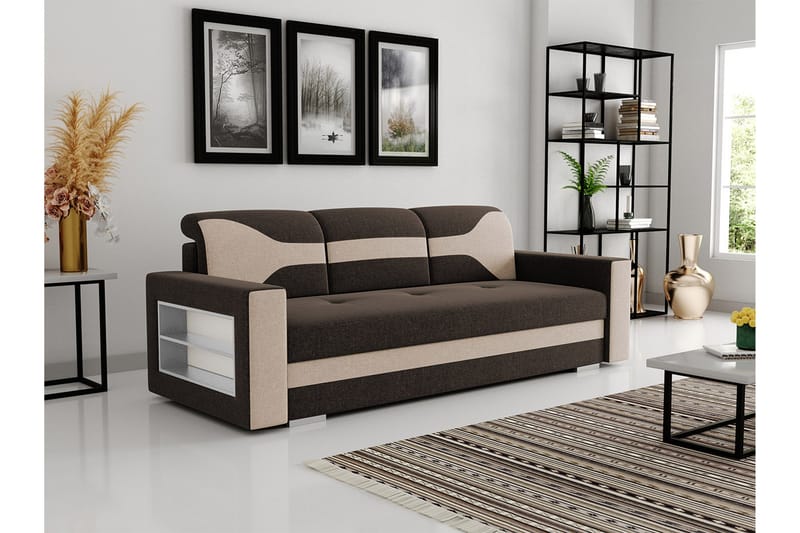 Sovesofa 236cm Venstre - Brun - Sovesofaer - 3 personers sovesofa