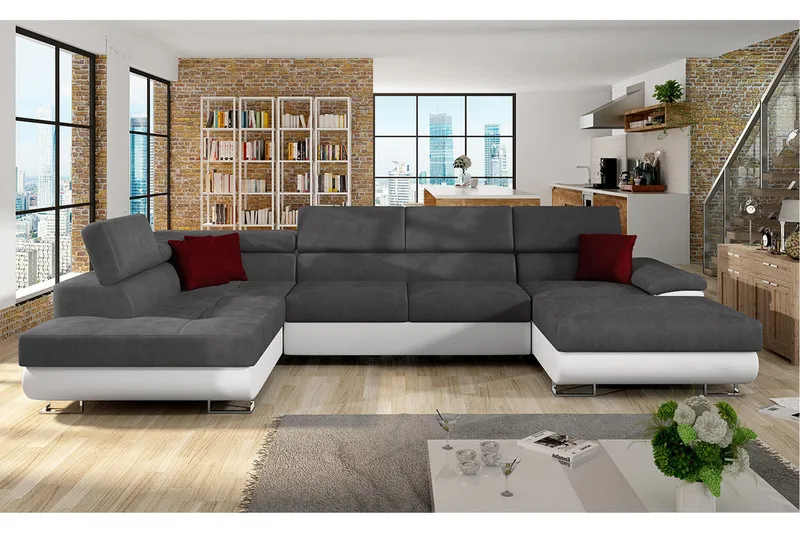 Sovesofa 4-Pers. U-formet 345x202 cm Venstre - Møbler - Sofaer - Sovesofaer