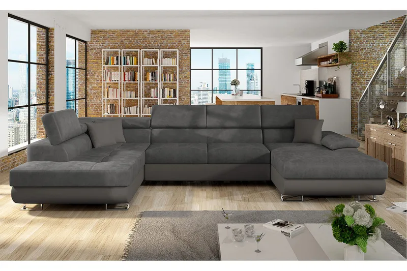 Sovesofa 4-Pers. U-formet 345x202 cm Venstre - Møbler - Sofaer - Sovesofaer