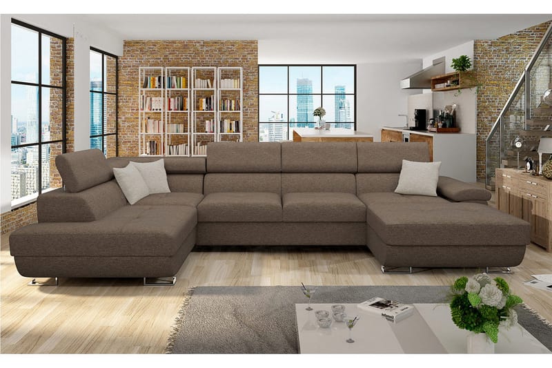 Sovesofa 4-Pers. U-formet 345x202 cm Venstre - Møbler - Sofaer - Sovesofaer