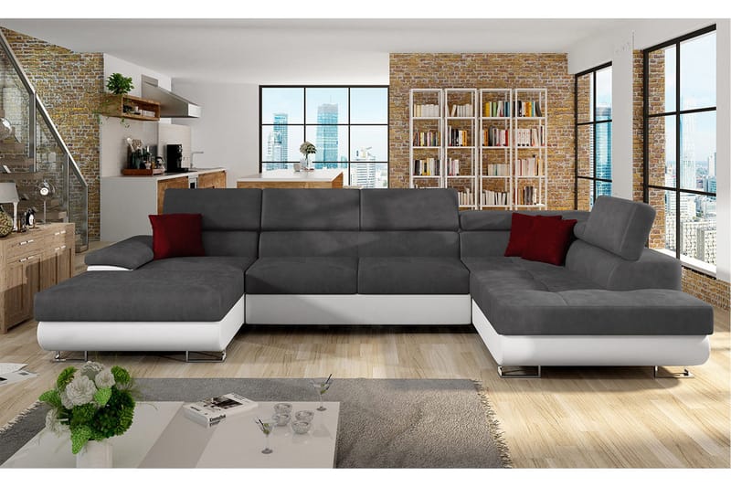 Sovesofa 4-Pers. U-formet 345x202 cm Højre - Møbler - Sofaer - Sovesofaer