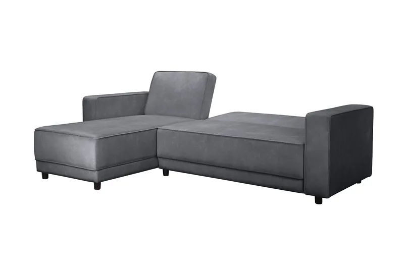 Sovesofa Allie Antracit, Velour, 82x229x154 cm - Antracit, Velour, 82x229x154 cm - Møbler - Sofaer - Sovesofaer