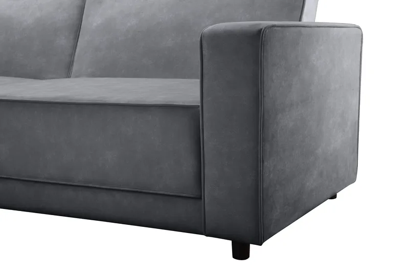 Sovesofa Allie Antracit, Velour, 82x229x154 cm - Antracit, Velour, 82x229x154 cm - Møbler - Sofaer - Sovesofaer