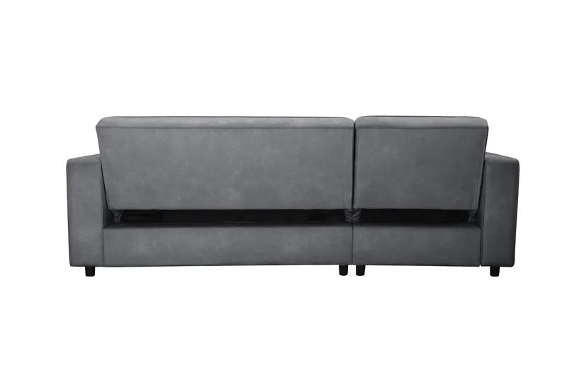 Sovesofa Allie Antracit, Velour, 82x229x154 cm - Antracit, Velour, 82x229x154 cm - Møbler - Sofaer - Sovesofaer