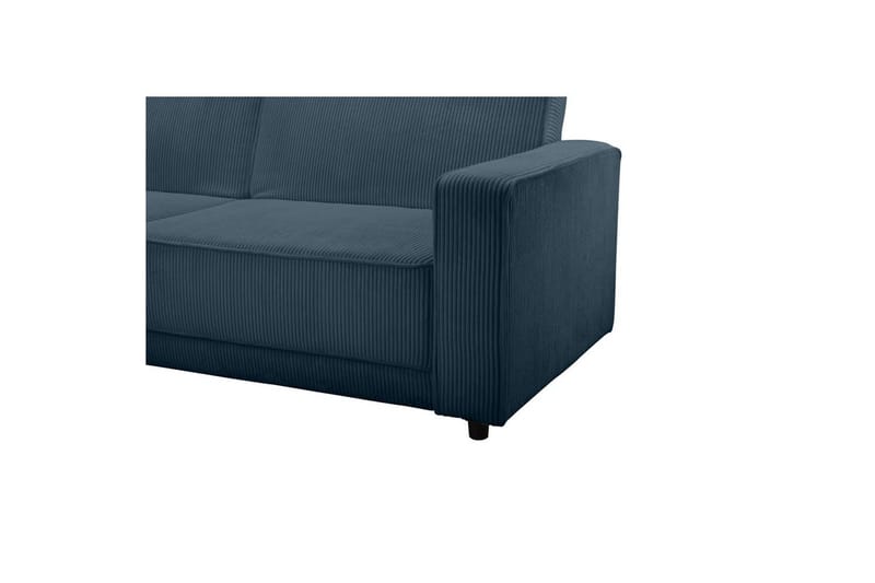 Sovesofa Allie Blå, Cordoroy, 82x229x154 cm - Blå, Cordoroy, 82x229x154 cm - Møbler - Sofaer - Sovesofaer