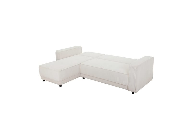 Sovesofa Allie Creme, Cordoroy, 82x229x154 cm - Creme, Cordoroy, 82x229x154 cm - Møbler - Sofaer - Sovesofaer