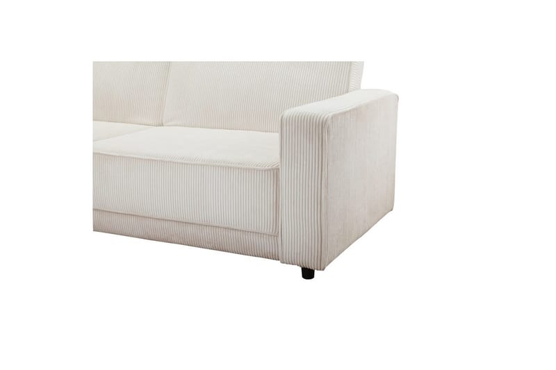 Sovesofa Allie Creme, Cordoroy, 82x229x154 cm - Creme, Cordoroy, 82x229x154 cm - Møbler - Sofaer - Sovesofaer