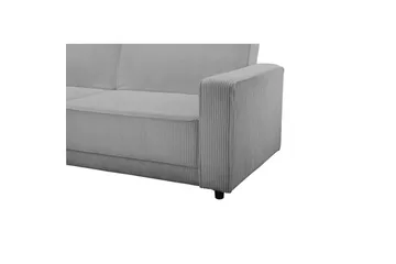 Sovesofa Allie Grå, Cordoroy, 82x229x154 cm - Grå, Cordoroy, 82x229x154 cm - Møbler - Sofaer - Sovesofaer
