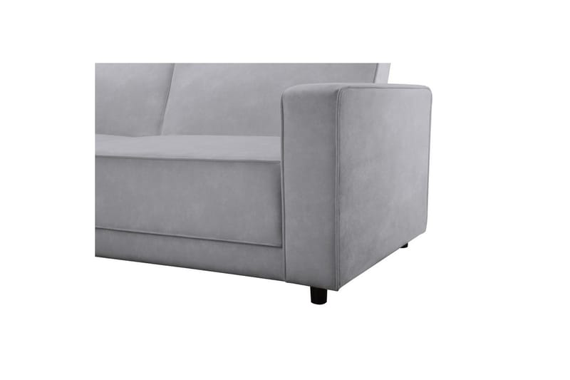 Sovesofa Allie Lys Grå, Velour, 82x229x154 cm - Lys Grå, Velour, 82x229x154 cm - Møbler - Sofaer - Sovesofaer