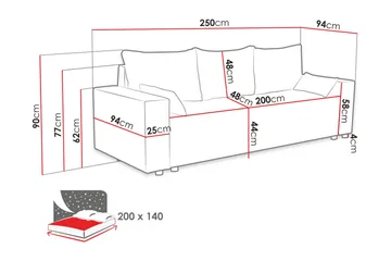 Sovesofa - Blå - Møbler - Sofaer - Sovesofaer