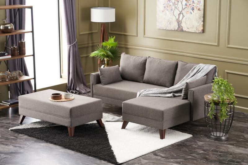 Antigua Mini Sovesofa med Chaiselong Højre - Brun - Sovesofaer - Sovesofa chaiselong