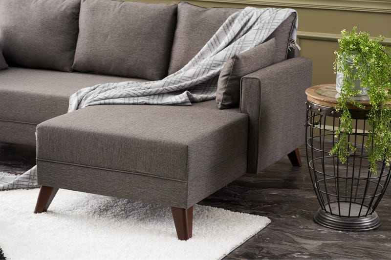 Antigua Mini Sovesofa med Chaiselong Højre - Brun - Sovesofaer - Sovesofa chaiselong