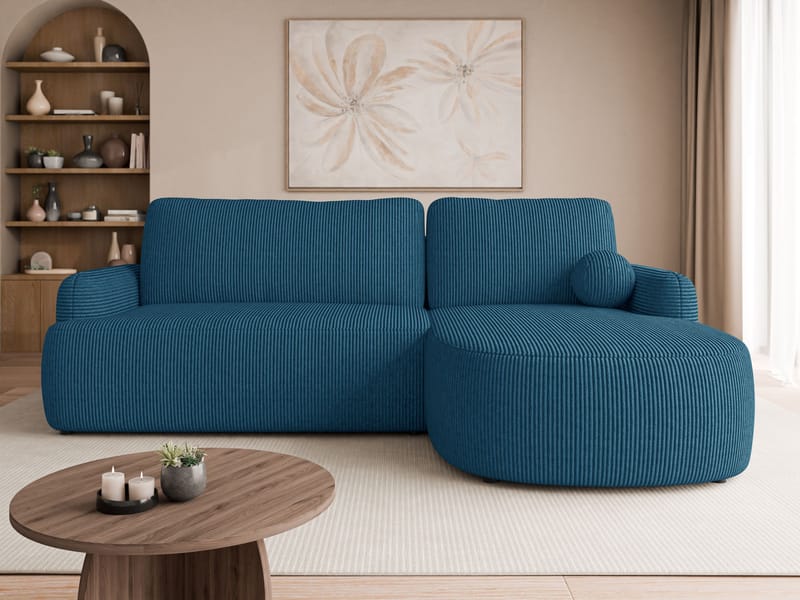Branrel 3-personers sofa med chaiselong - blå - Møbler - Sofaer - Sovesofaer - Sovesofa chaiselong