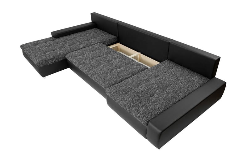 Cillo Sovesofa Dobbelt Chaiselong 4-Pers. 340x140 cm U-forme - Grå - Møbler - Sofaer - Sovesofaer - Sovesofa chaiselong
