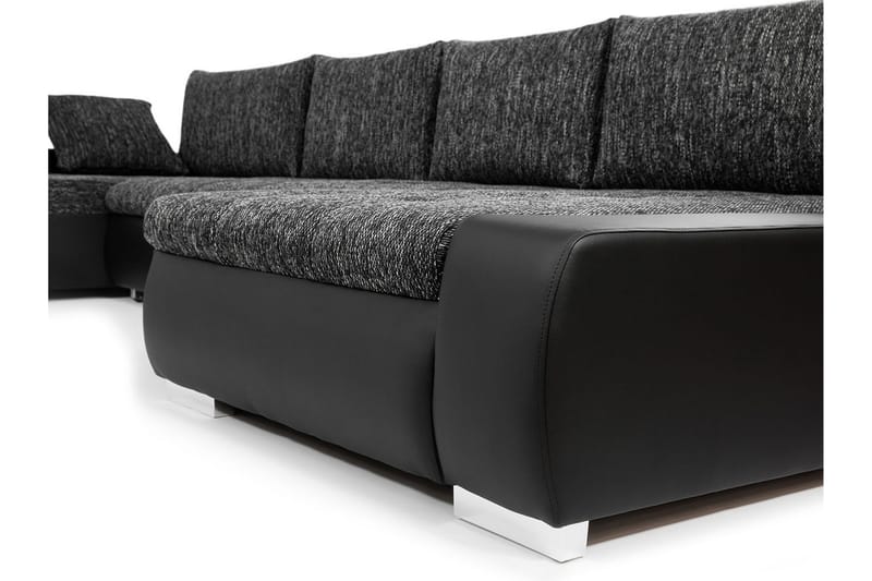 Cillo Sovesofa Dobbelt Chaiselong 4-Pers. 340x140 cm U-forme - Grå - Møbler - Sofaer - Sovesofaer - Sovesofa chaiselong