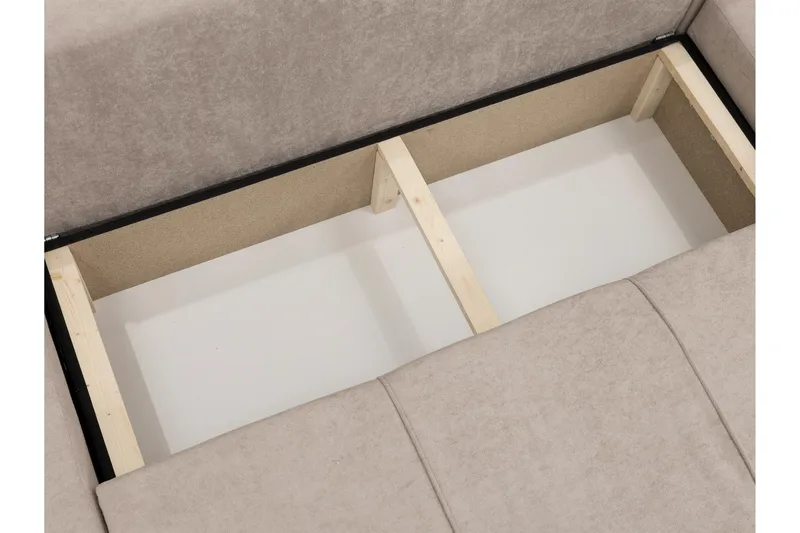 Flo Sovesofa med Dobbelt Chaiselong 4-personers i Plys - Hvid - Møbler - Sofaer - Sovesofaer - Sovesofa chaiselong